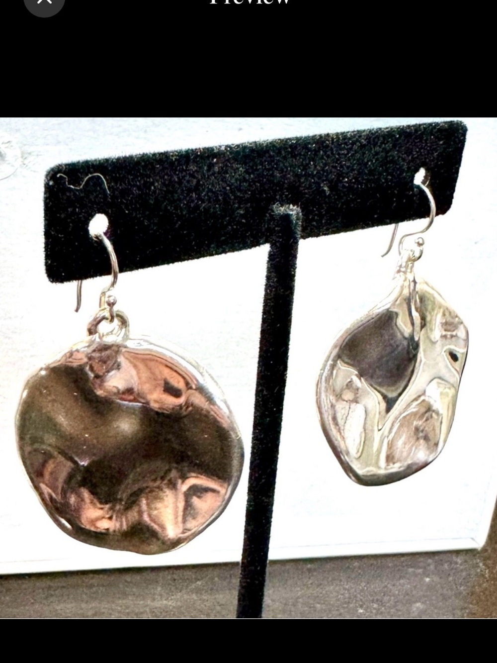 925 Modernist BOLD Wavy Disc Earrings